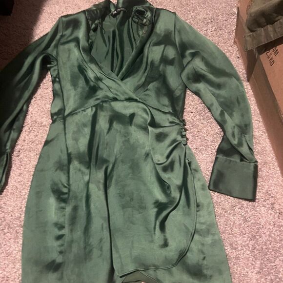 ZARA Heavy Satin Effect Dress NWOT size xs - Picture 7 of 16